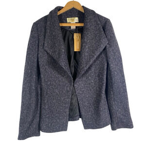 Francescas Blazer Coat Jacket Medium Wool Gray One Button NEW Old Money Preppy